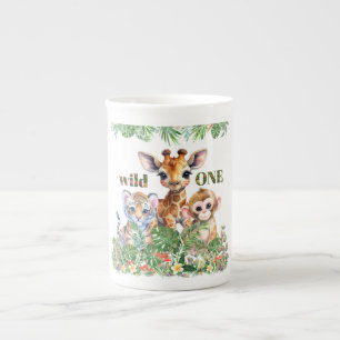 Taza De Porcelana Jirafa Mono Tigre Salvaje Uno