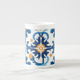 Taza De Porcelana Jug de leche azul y marrón