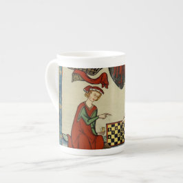 Taza De Porcelana Jugadores de ajedrez medievales del Codex Manesse 