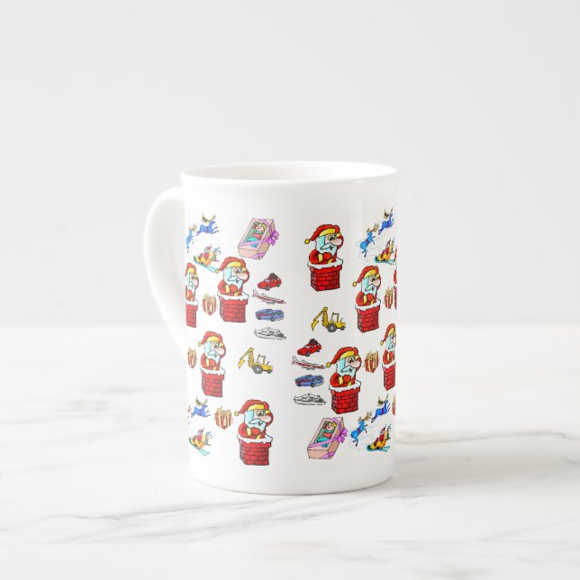 Taza De Porcelana Juguetes navideños, Santa (Izquierda)