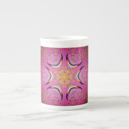 Taza De Porcelana Kaleidoscopio del corazón radiante