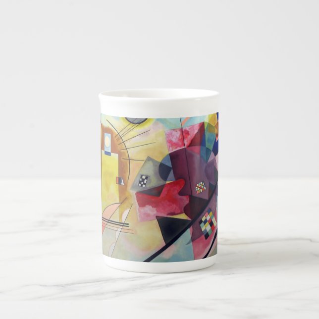 Taza De Porcelana Kandinsky 1925/amarillo/rojo/azul/pixdezines (Frente)
