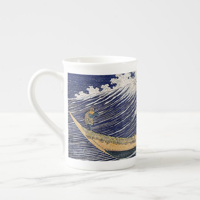 Taza De Porcelana Katsushika Hokusai. Olas oceánicas (Izquierda)