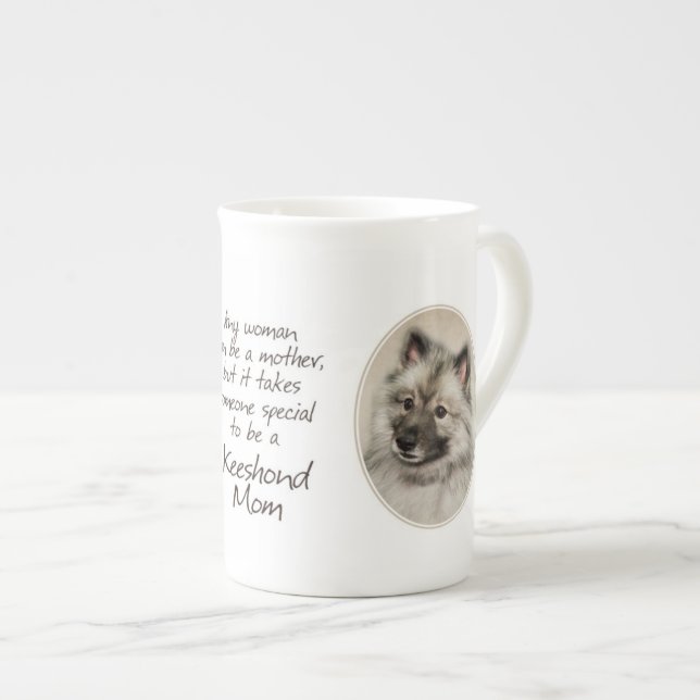Taza De Porcelana Keeshond Mom Mug (Derecha)