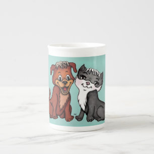 Taza De Porcelana Kitty y Puppy