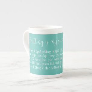 Taza De Porcelana KNITTING ES MI SEGUNDO IDIOMA HUESO China Mug II
