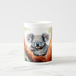 Taza De Porcelana Koala sentado en un eucalipto