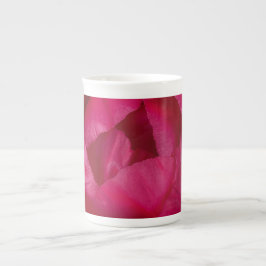 Taza De Porcelana La bella y floreciente Peonia Roja