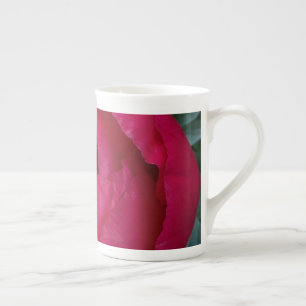 Taza De Porcelana La bella y floreciente Peonia Roja