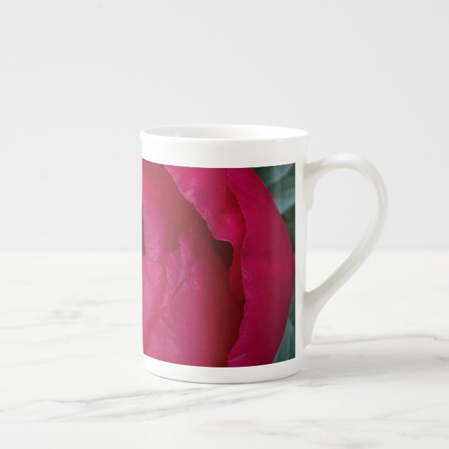 Taza De Porcelana La bella y floreciente Peonia Roja (Derecha)