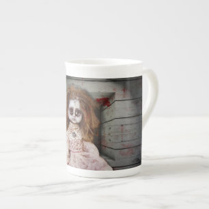 Taza De Porcelana La cara pálida de SlipperyJoe la sangre espeluznan