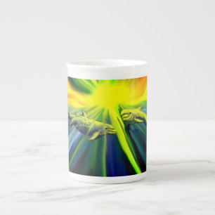 Taza De Porcelana La familia de los delfines al sol