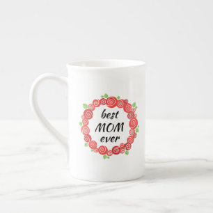Taza De Porcelana La mejor mamá eterna primavera rosado floral regal