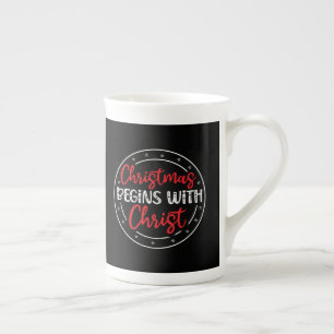 Taza De Porcelana La Navidad Comienza Con Cristo-65772