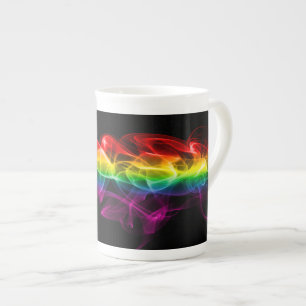 Taza De Porcelana La pluma de energía de arcoíris de SlipperyJoe atr