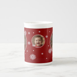 Taza De Porcelana La primera foto navideña del bebé