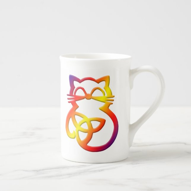 Taza De Porcelana La Trinidad del Arcoiris no es un gato celta hueso (Derecha)