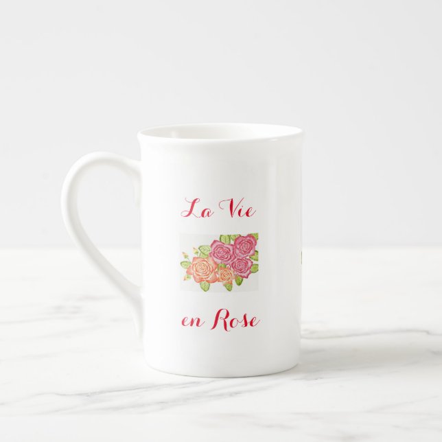 Taza De Porcelana La Vie en Rose ボーンチャイナマグカップ (Izquierda)