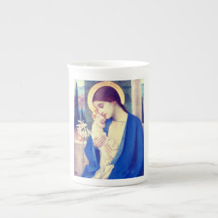 Taza De Porcelana La Virgen María y el Niño Jesús Gracia del Renacim