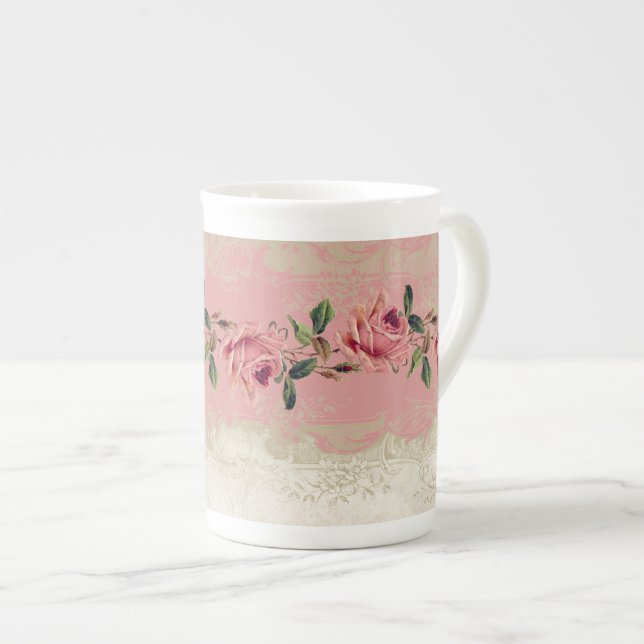 Taza De Porcelana Lace de Rosa de estilo barroco (Derecha)