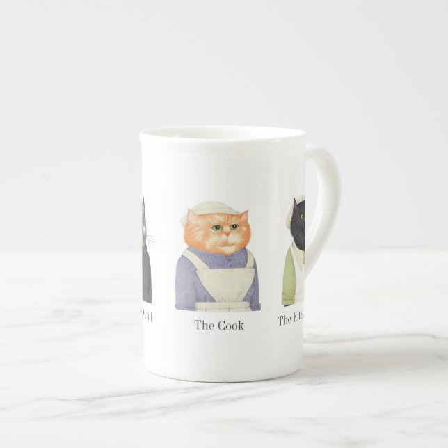Taza De Porcelana LADY GATS HUESO China Mug + Texto (Derecha)