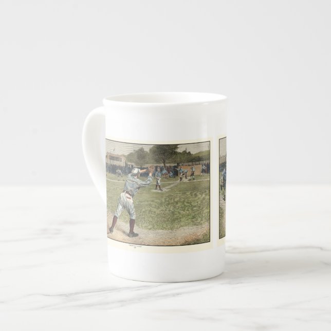 Taza De Porcelana Lanzan jugador de béisbol en segunda base (Izquierda)