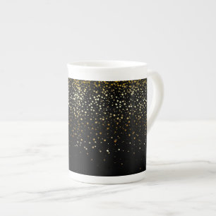 Taza De Porcelana Las estrellas doradas de hueso de China Mug-Petite