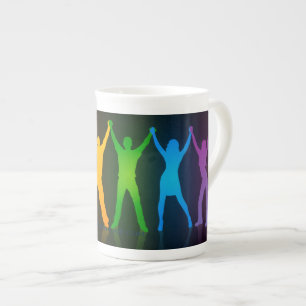Taza De Porcelana Las seis siluetas de pie de Slipperyjoe con los br