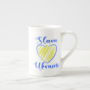 Taza De Porcelana Lema Eslava Gloria ucraniana al corazón de Ucrania