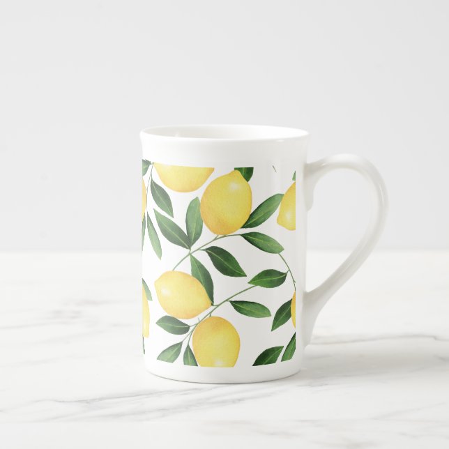 TAZA DE PORCELANA LEMONES DE COLOR DE AGUA (Derecha)