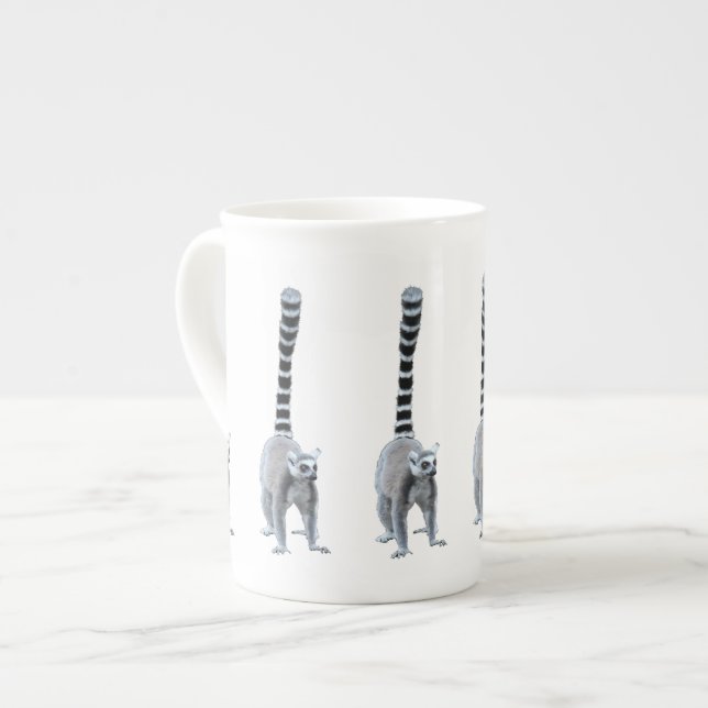 Taza De Porcelana Lemurs Anillo-atados lindos y divertidos (Izquierda)