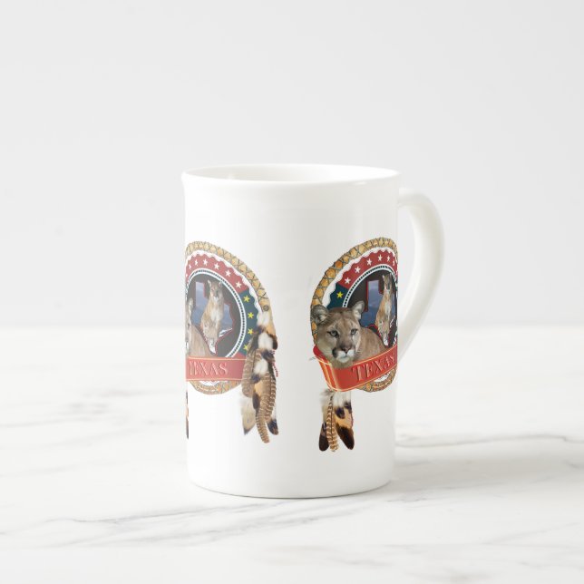 Taza De Porcelana León de montaña de Texas (Derecha)