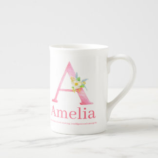 Taza De Porcelana Letra el significado conocido de Amelia del rosa