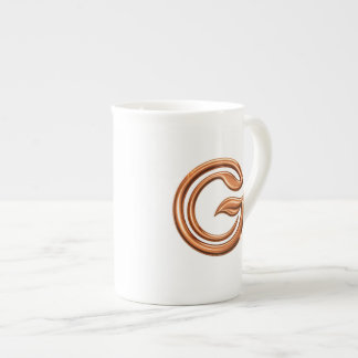 Taza De Porcelana Letra G abstracta minimalista