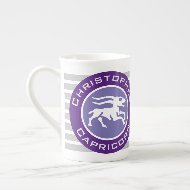 Taza De Porcelana Letrero estrella de Zodiac capricornio con nombre  (Izquierda)