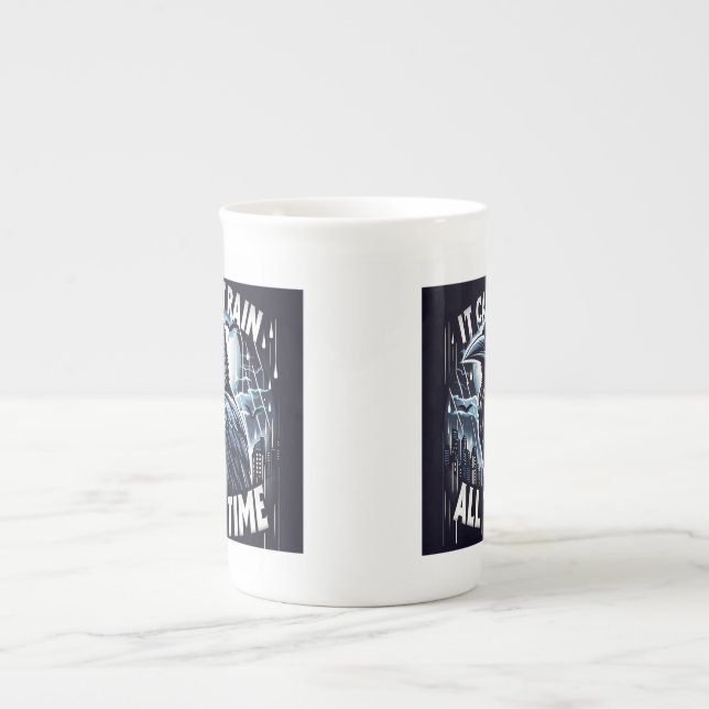 Taza De Porcelana Levantándose por encima de la lluvia (Frente)