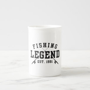 Taza De Porcelana Leyenda de la pesca establecida en 1991