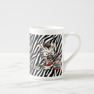 Taza De Porcelana Libros de lectura de cebra.