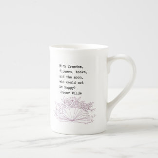 Taza De Porcelana Libros y flores Oscar Wilde Coffee Mug