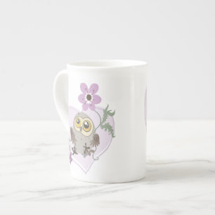 Taza De Porcelana Lil owl ~ ¡Gracias! ~bone china mug
