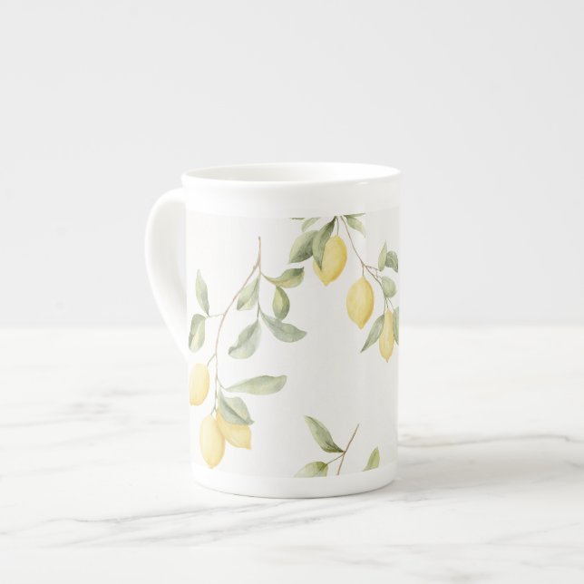 Taza De Porcelana Limones Amarillos Fruta   (Izquierda)