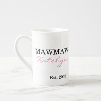 Taza De Porcelana Lindo Nombre Personalizado Mawmaw Año de Fundación