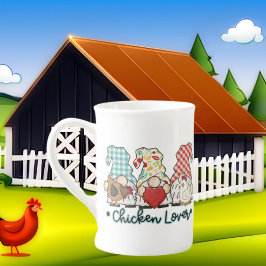 Taza De Porcelana lindos amantes del pollo gnome Country