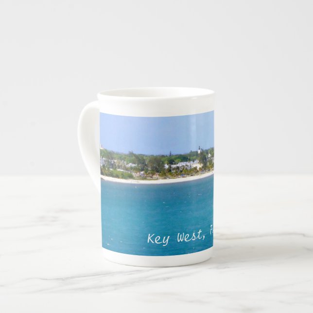 Taza De Porcelana Línea de la playa de Key West (Izquierda)