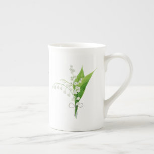 Taza De Porcelana Lirio de los Valles Flor de Nacimiento de Mayo