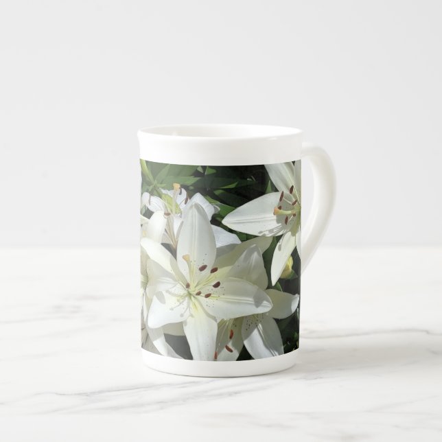 Taza De Porcelana Lirios Blancos (Derecha)