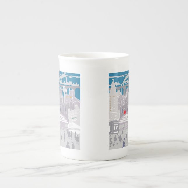 Taza De Porcelana Liverpool UK Skyline Bone China Mug (Frente)