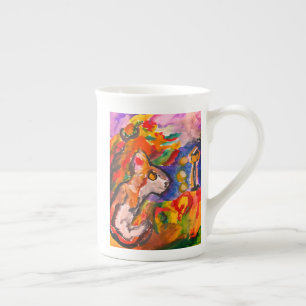 Taza De Porcelana Lobo de noche