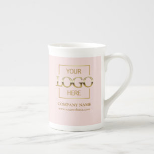Taza De Porcelana Logotipo personalizado de marca de negocio minimal