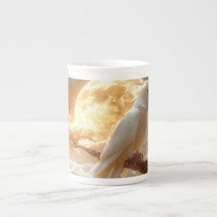Taza De Porcelana Loro Cacatúa Fantasía Paisaje de Ensueño